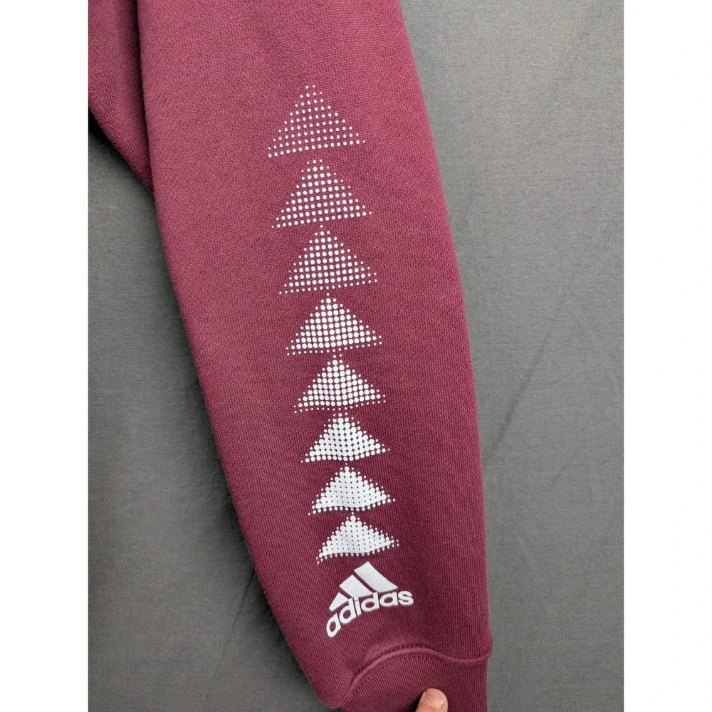 Adidas x Peloton Mens Crewneck Sweatshirt Maroon Graphic Pullover Medium